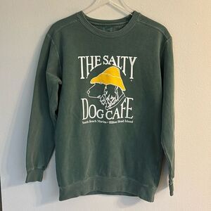 Salty Dog Cafe Hilton Head Island Green Crew Neck Sweatshirt Size Small